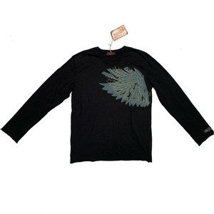 Raw7 Men's Long Sleeve Shirt Hand Embroidered Falcon